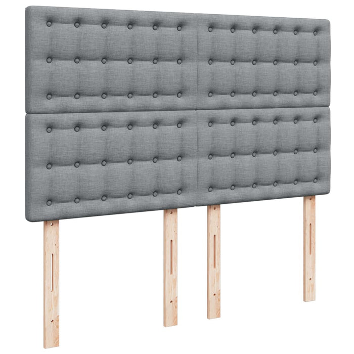 Pat box spring cu saltea, gri deschis, 140x190 cm, textil - WALTI WALTI