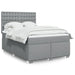 Pat box spring cu saltea, gri deschis, 140x190 cm, textil - WALTI WALTI