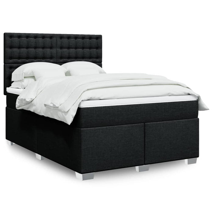 Pat box spring cu saltea, negru, 140x190 cm, textil - WALTI WALTI
