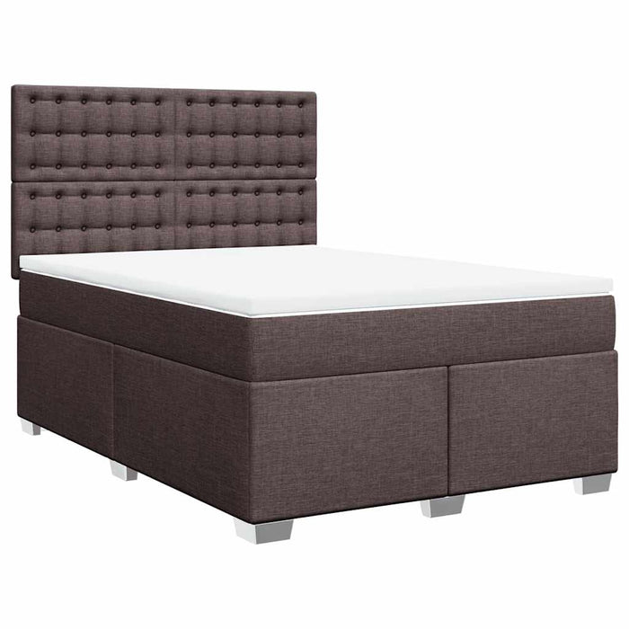 Pat box spring cu saltea, maro închis, 140x200 cm, textil - WALTI WALTI