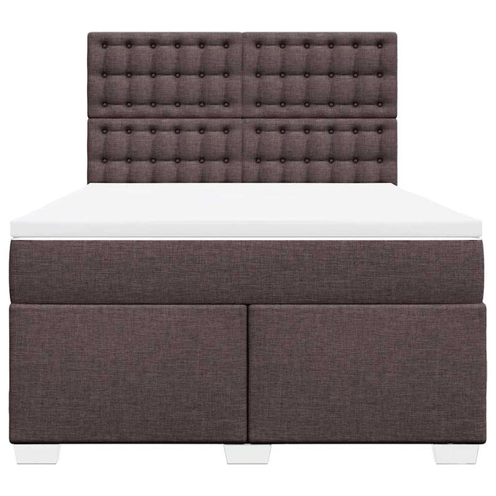 Pat box spring cu saltea, maro închis, 140x200 cm, textil - WALTI WALTI