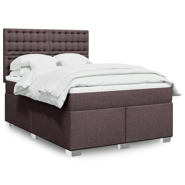 Pat box spring cu saltea, maro închis, 140x200 cm, textil - WALTI WALTI