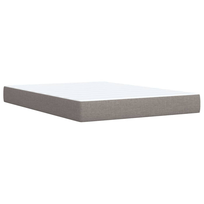 Pat box spring cu saltea, gri taupe, 140x200 cm, textil - WALTI WALTI
