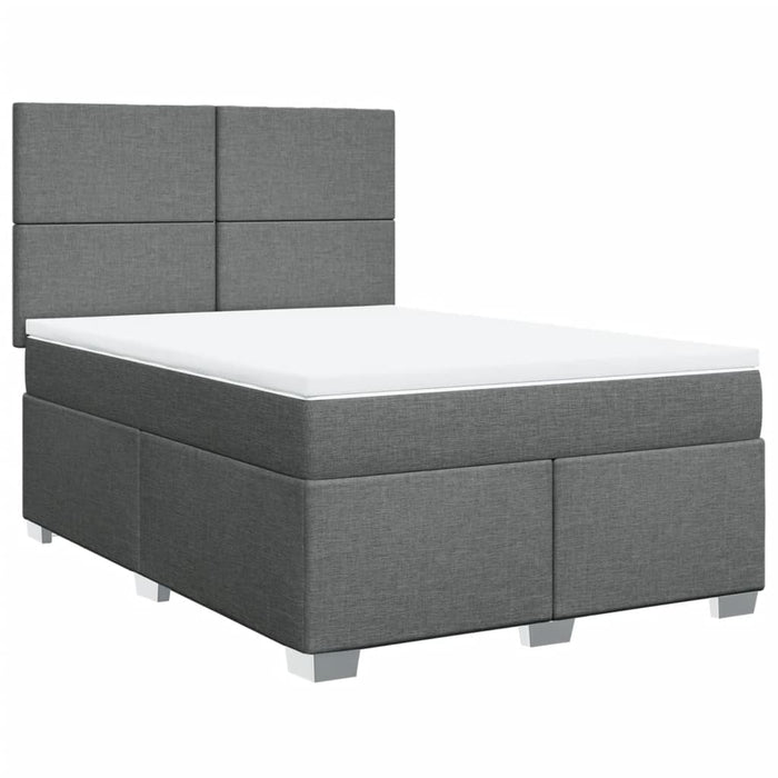 Pat box spring cu saltea, gri închis, 140x200 cm, textil - WALTI WALTI