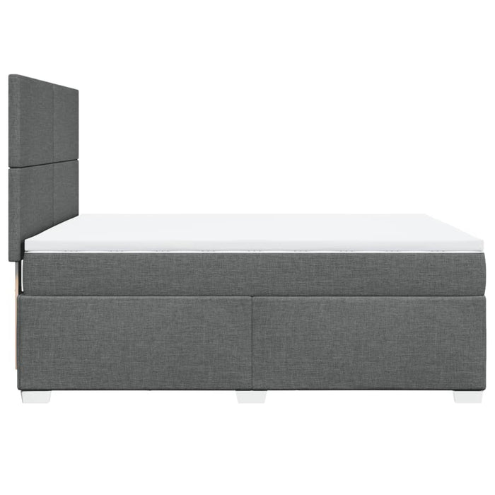 Pat box spring cu saltea, gri închis, 140x200 cm, textil - WALTI WALTI