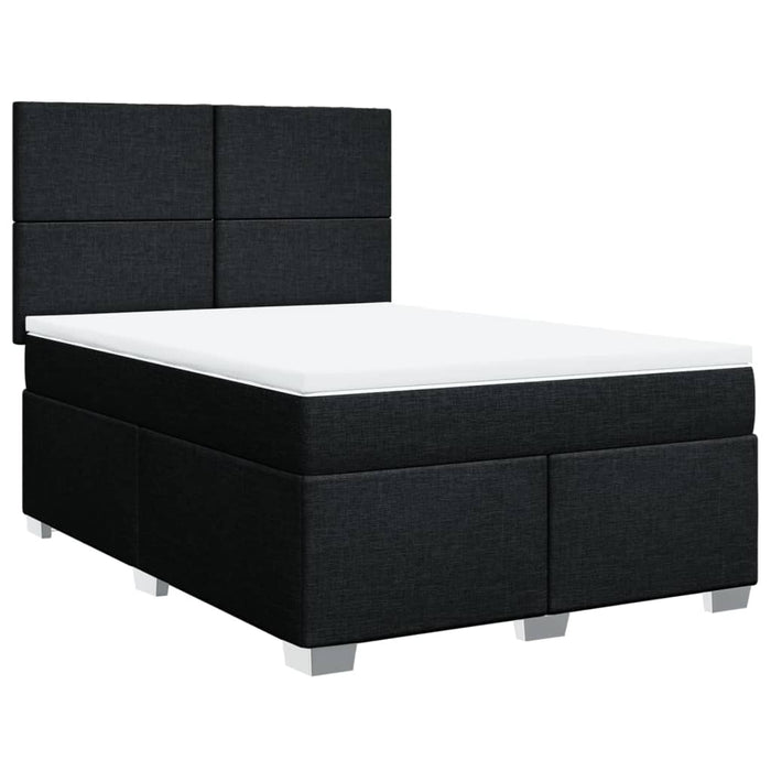 Pat box spring cu saltea, negru, 140x200 cm, textil - WALTI WALTI