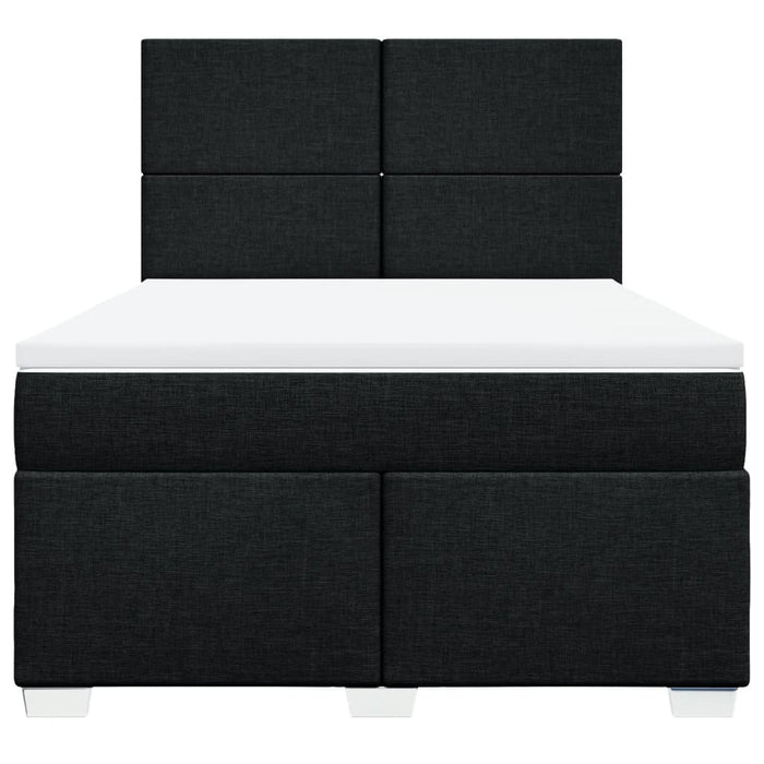 Pat box spring cu saltea, negru, 140x200 cm, textil - WALTI WALTI