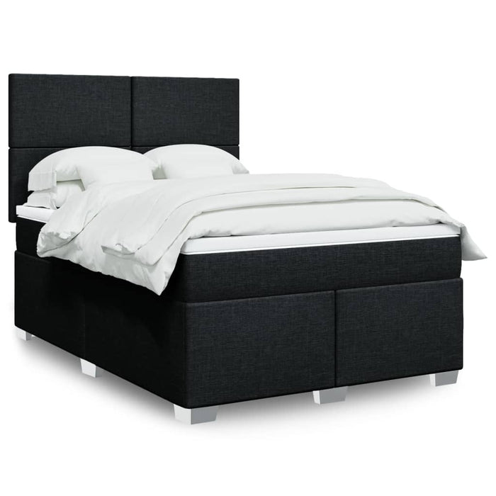 Pat box spring cu saltea, negru, 140x200 cm, textil - WALTI WALTI