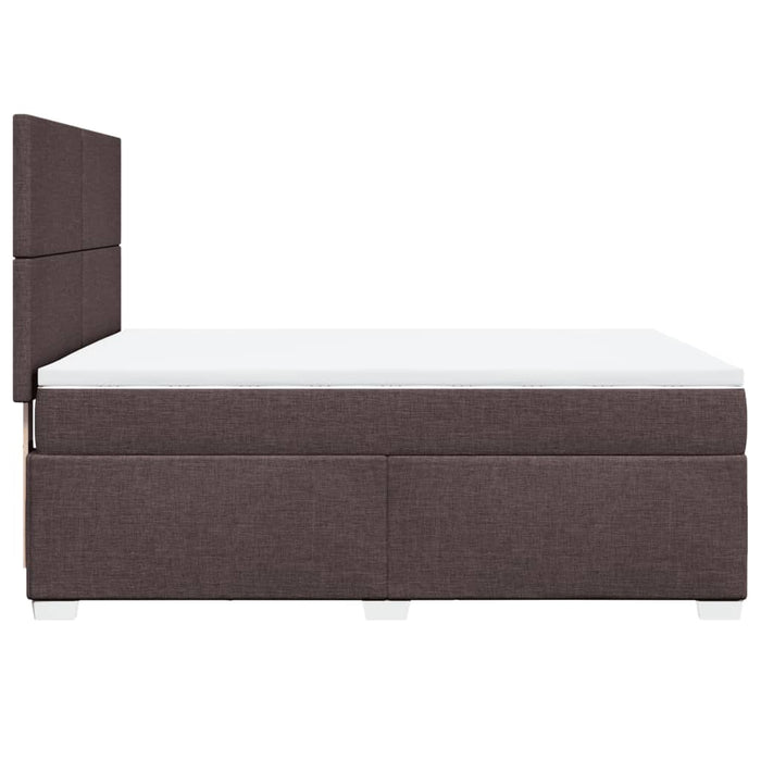 Pat continental cu saltea, maro închis, 140x200 cm, textil WALTI