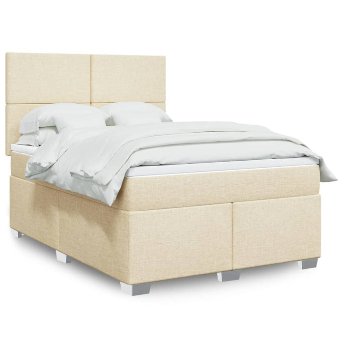 Pat continental cu saltea, crem, 140x200 cm, material textil - WALTI WALTI