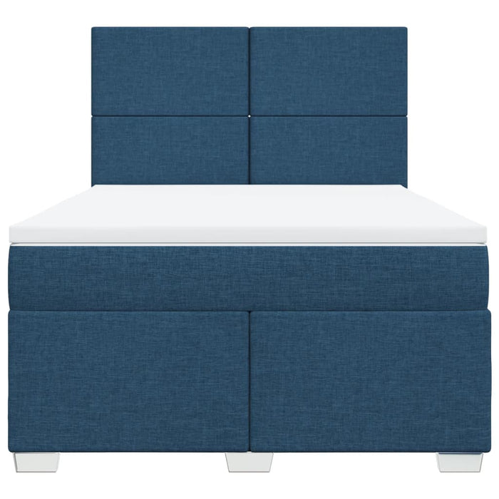 Pat continental cu saltea, albastru, 140x200cm, material textil - WALTI WALTI