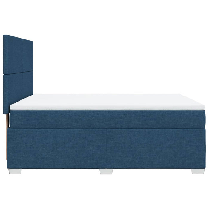 Pat continental cu saltea, albastru, 140x200cm, material textil - WALTI WALTI
