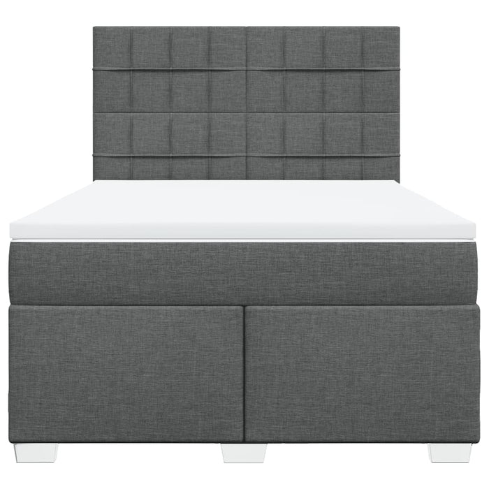 Pat box spring cu saltea, gri închis, 140x200 cm, textil - WALTI WALTI