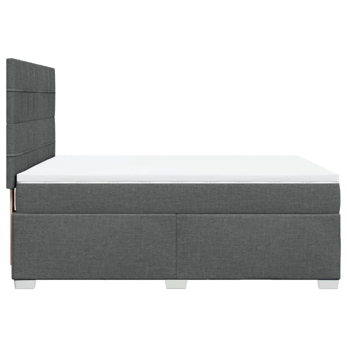 Pat box spring cu saltea, gri închis, 140x200 cm, textil - WALTI WALTI