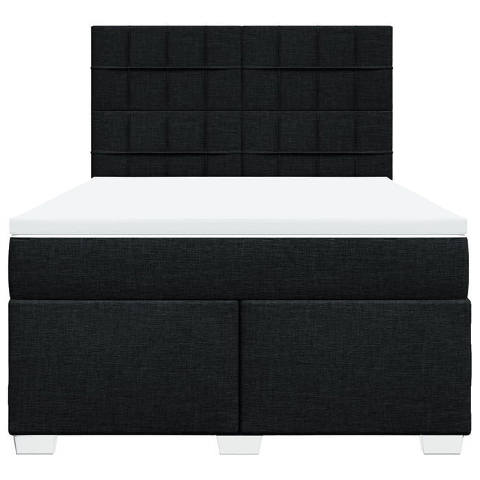 Pat box spring cu saltea, negru, 140x200 cm, textil WALTI