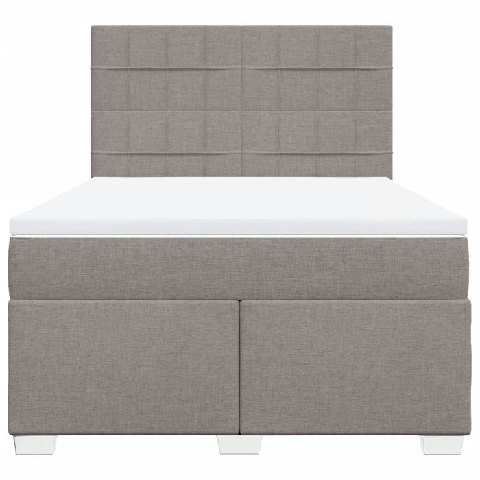 Pat continental cu saltea gri taupe 140x200 cm material textil WALTI