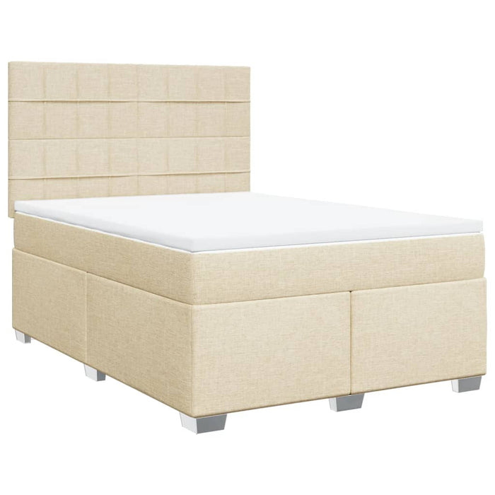Pat continental cu saltea, crem, 140x200 cm, material textil - WALTI WALTI