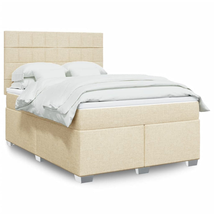 Pat continental cu saltea, crem, 140x200 cm, material textil - WALTI WALTI