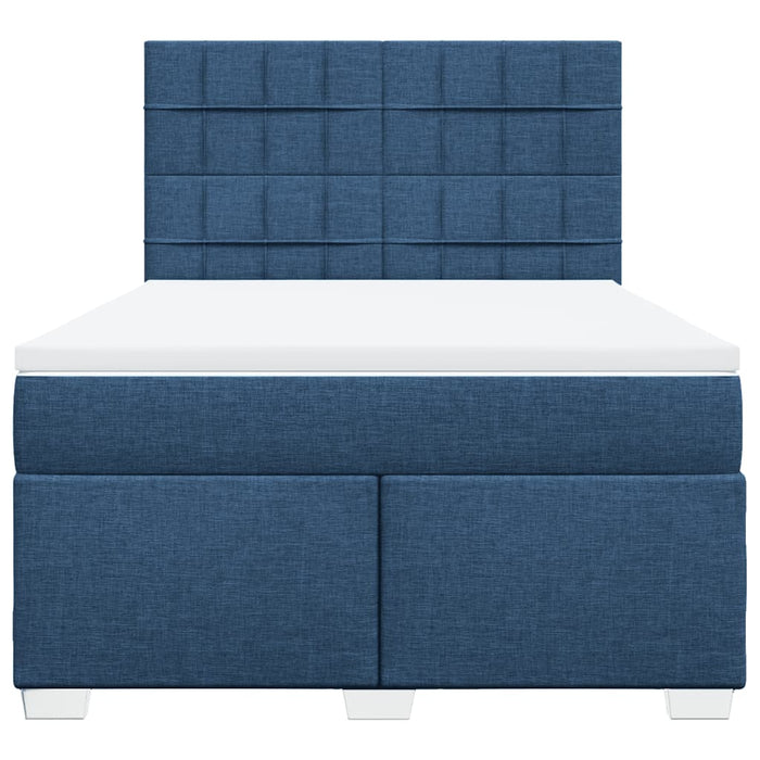 Pat continental cu saltea, albastru, 140x200cm, material textil - WALTI WALTI