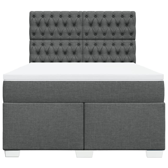 Pat box spring cu saltea, gri închis, 140x200 cm, textil - WALTI WALTI
