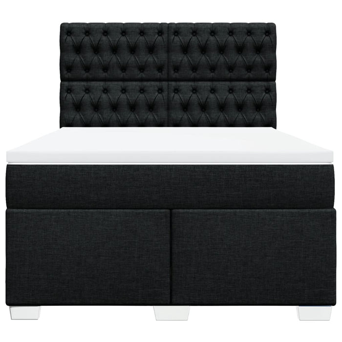 Pat box spring cu saltea, negru, 140x200 cm, textil - WALTI WALTI