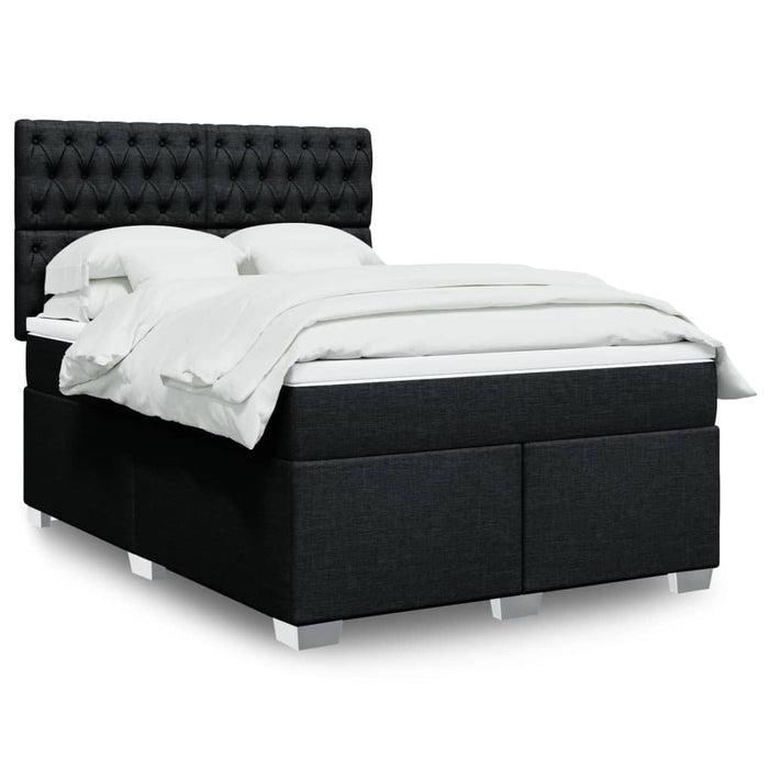 Pat box spring cu saltea, negru, 140x200 cm, textil - WALTI WALTI
