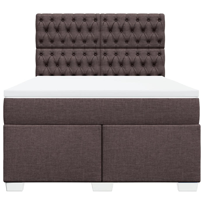 Pat continental cu saltea, maro închis, 140x200 cm, textil - WALTI WALTI