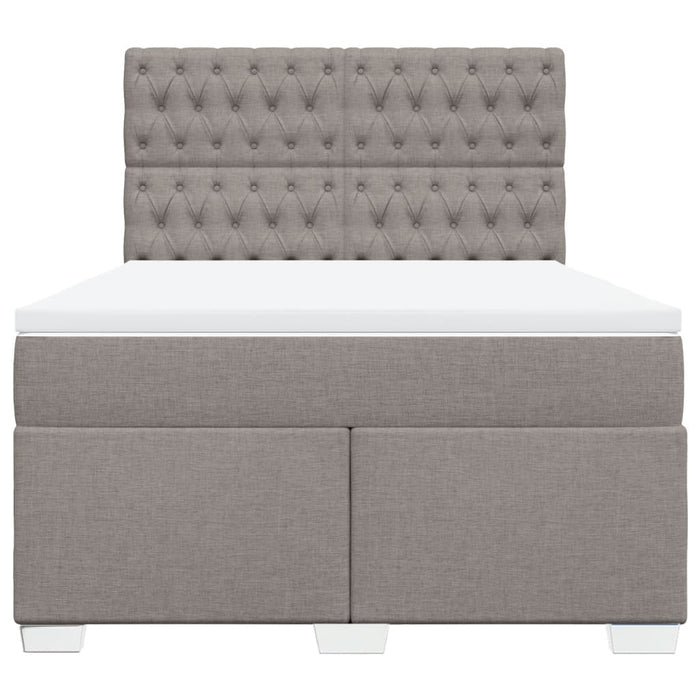 Pat continental cu saltea gri taupe 140x200 cm material textil WALTI