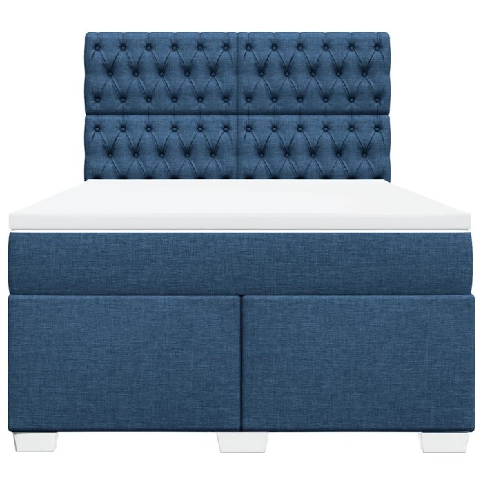 Pat continental cu saltea, albastru, 140x200cm, material textil - WALTI WALTI