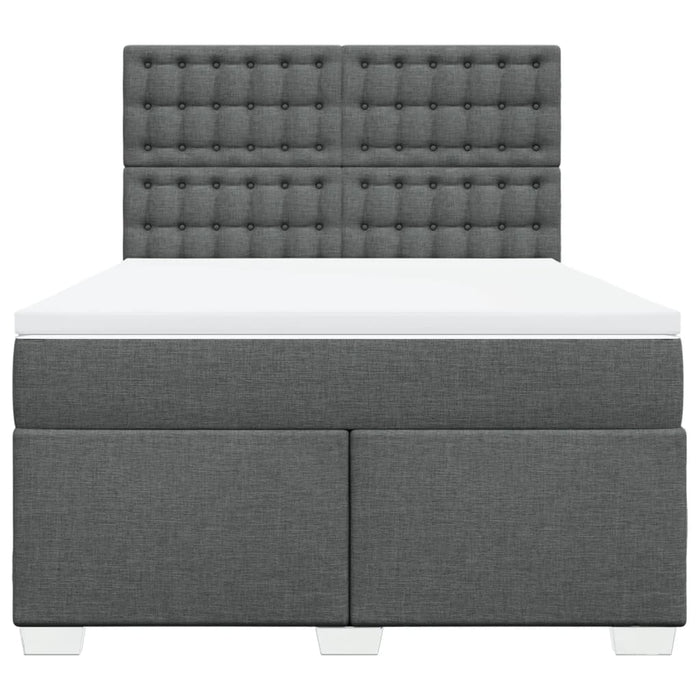 Pat box spring cu saltea, gri închis, 140x200 cm, textil - WALTI WALTI