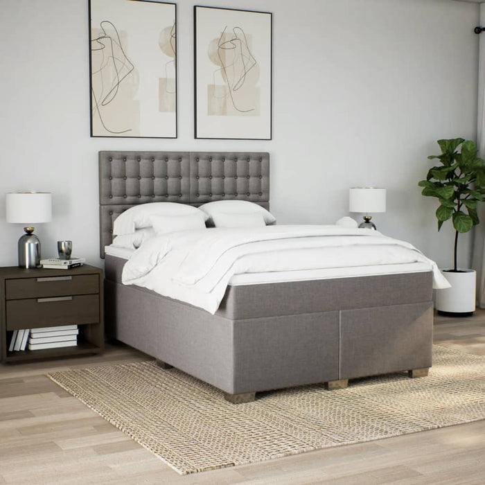 Pat continental cu saltea gri taupe 140x200 cm material textil WALTI