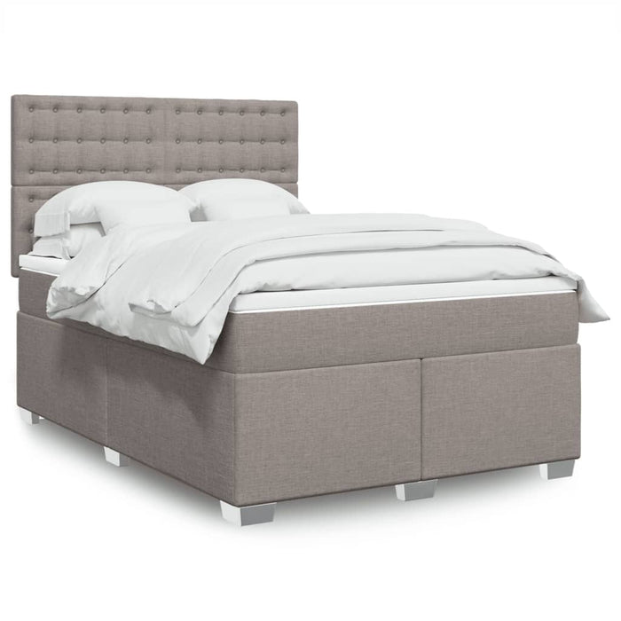 Pat continental cu saltea gri taupe 140x200 cm material textil WALTI