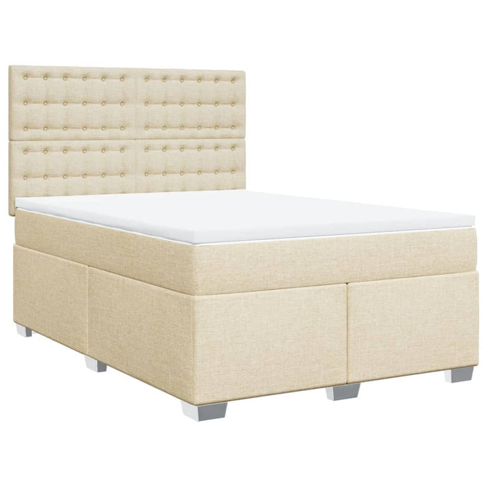 Pat continental cu saltea, crem, 140x200 cm, material textil WALTI