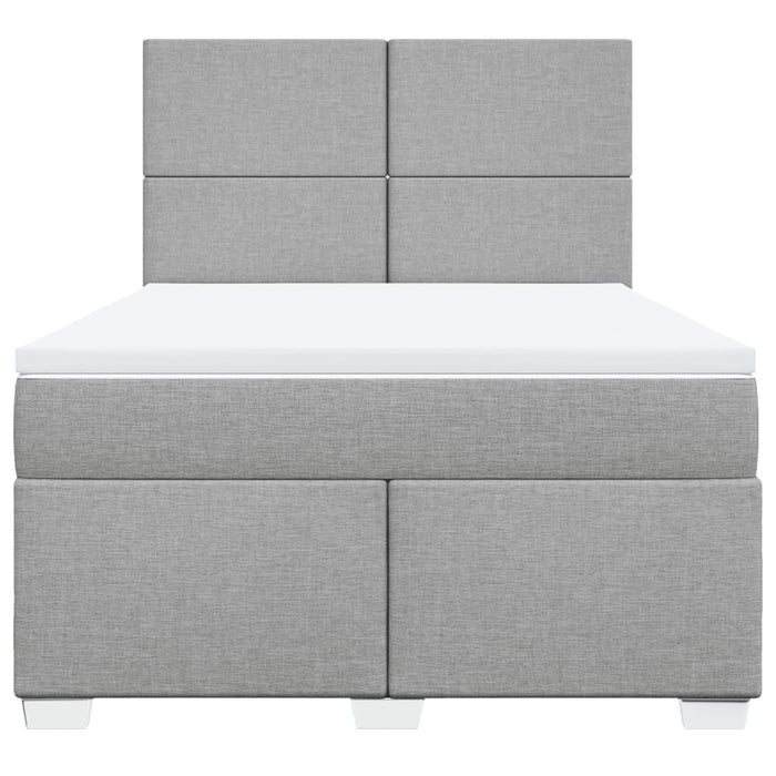 Pat continental cu saltea, gri deschis, 160x200 cm, textil - WALTI WALTI
