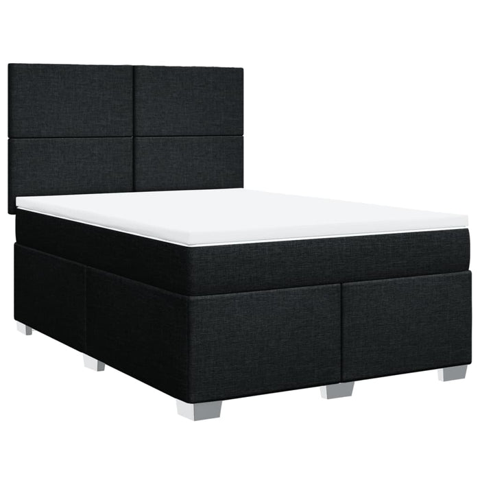 Pat box spring cu saltea, negru, 160x200 cm, textil - WALTI WALTI