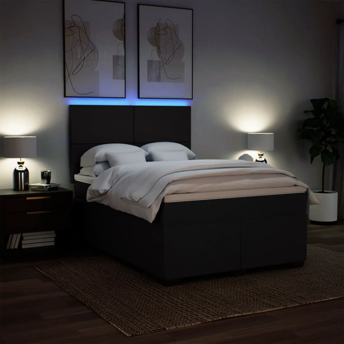 Pat box spring cu saltea, negru, 160x200 cm, textil - WALTI WALTI