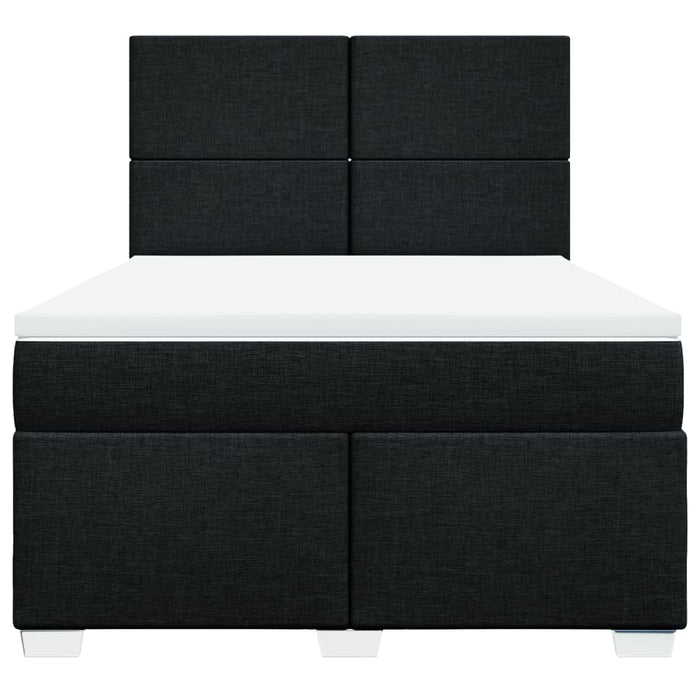 Pat box spring cu saltea, negru, 160x200 cm, textil - WALTI WALTI