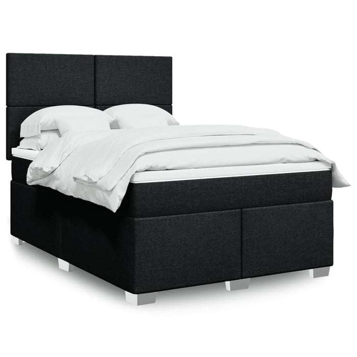 Pat box spring cu saltea, negru, 160x200 cm, textil - WALTI WALTI