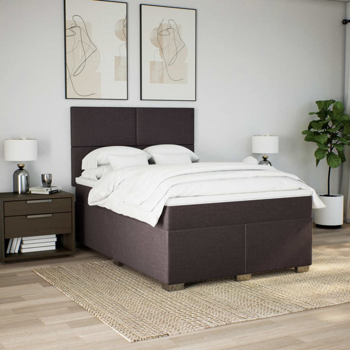 Pat box spring cu saltea, maro închis, 160x200 cm, textil - WALTI WALTI