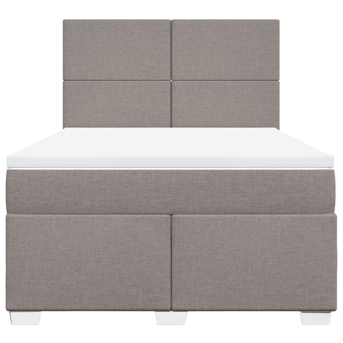 Pat box spring cu saltea, gri taupe, 160x200 cm material textil - WALTI WALTI