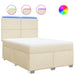 Pat box spring cu saltea, crem, 160x200 cm, material textil - WALTI WALTI