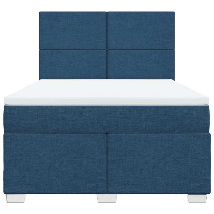 Pat continental cu saltea, albastru, 160x200cm, material textil - WALTI WALTI