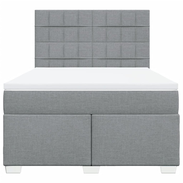 Pat continental cu saltea, gri deschis, 160x200 cm, textil WALTI