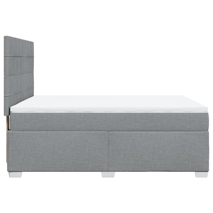 Pat continental cu saltea, gri deschis, 160x200 cm, textil WALTI