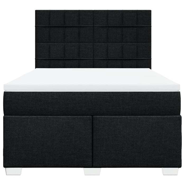 Pat box spring cu saltea, negru, 160x200 cm, textil - WALTI WALTI