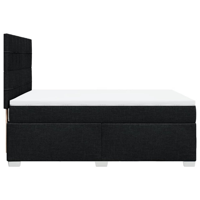 Pat box spring cu saltea, negru, 160x200 cm, textil - WALTI WALTI