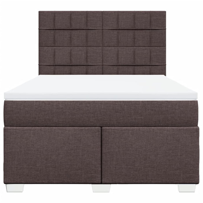 Pat box spring cu saltea, maro închis, 160x200 cm, textil WALTI