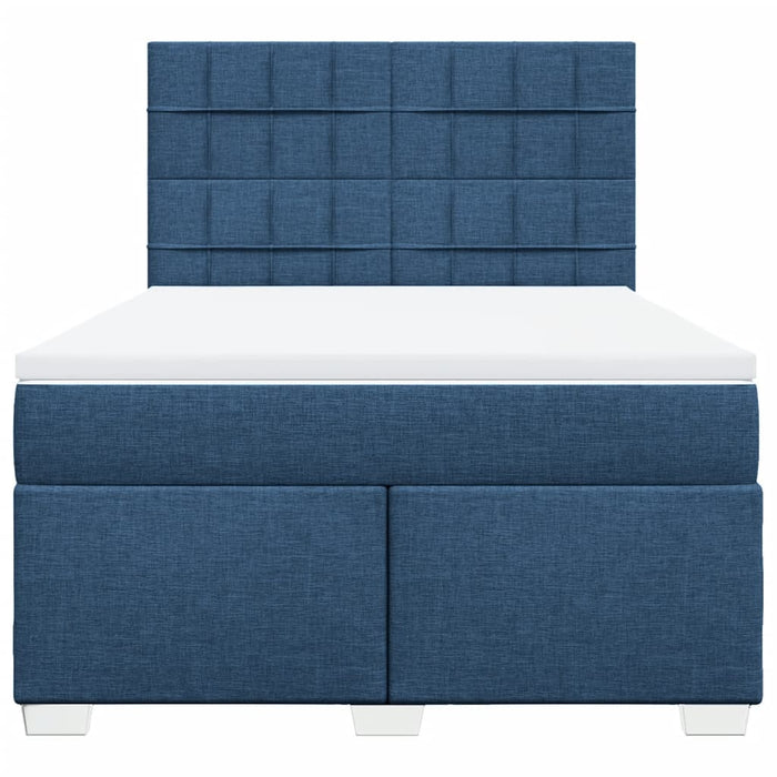 Pat continental cu saltea, albastru, 160x200cm, material textil - WALTI WALTI