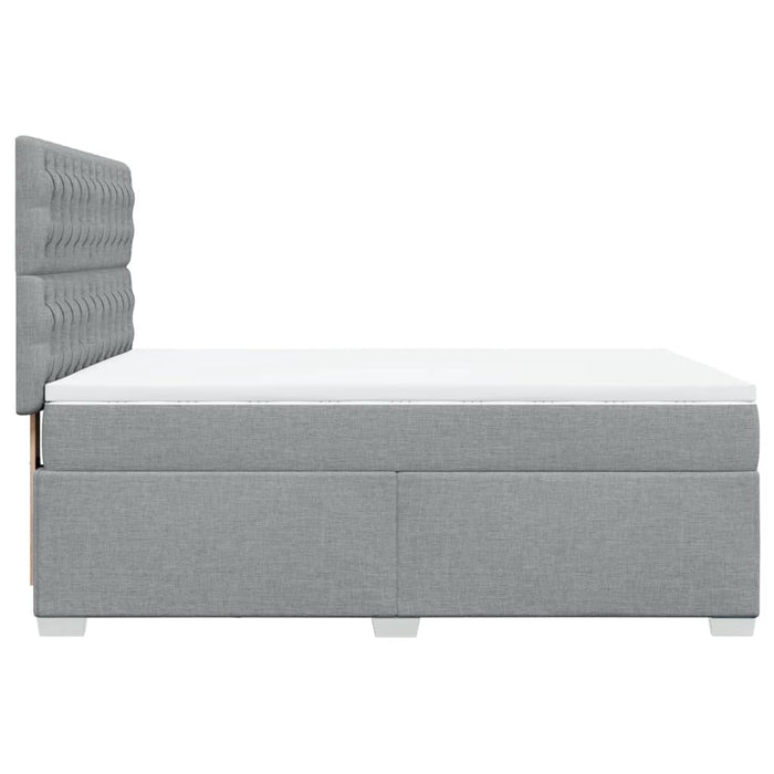 Pat continental cu saltea, gri deschis, 160x200 cm, textil - WALTI WALTI