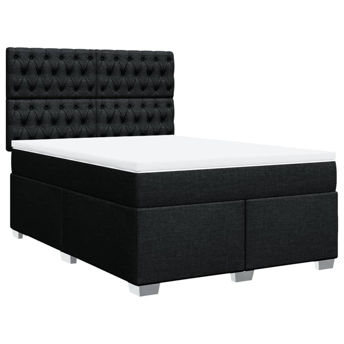 Pat box spring cu saltea, negru, 160x200 cm, textil - WALTI WALTI